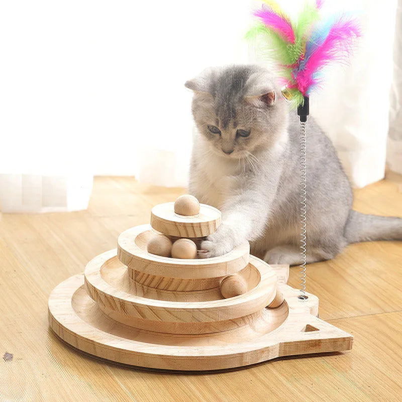 Wooden Cat Tower Runs